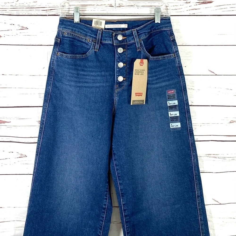 Levi’s Women's Mile High Cropped Wide Leg size 27 - Picture 2 of 10